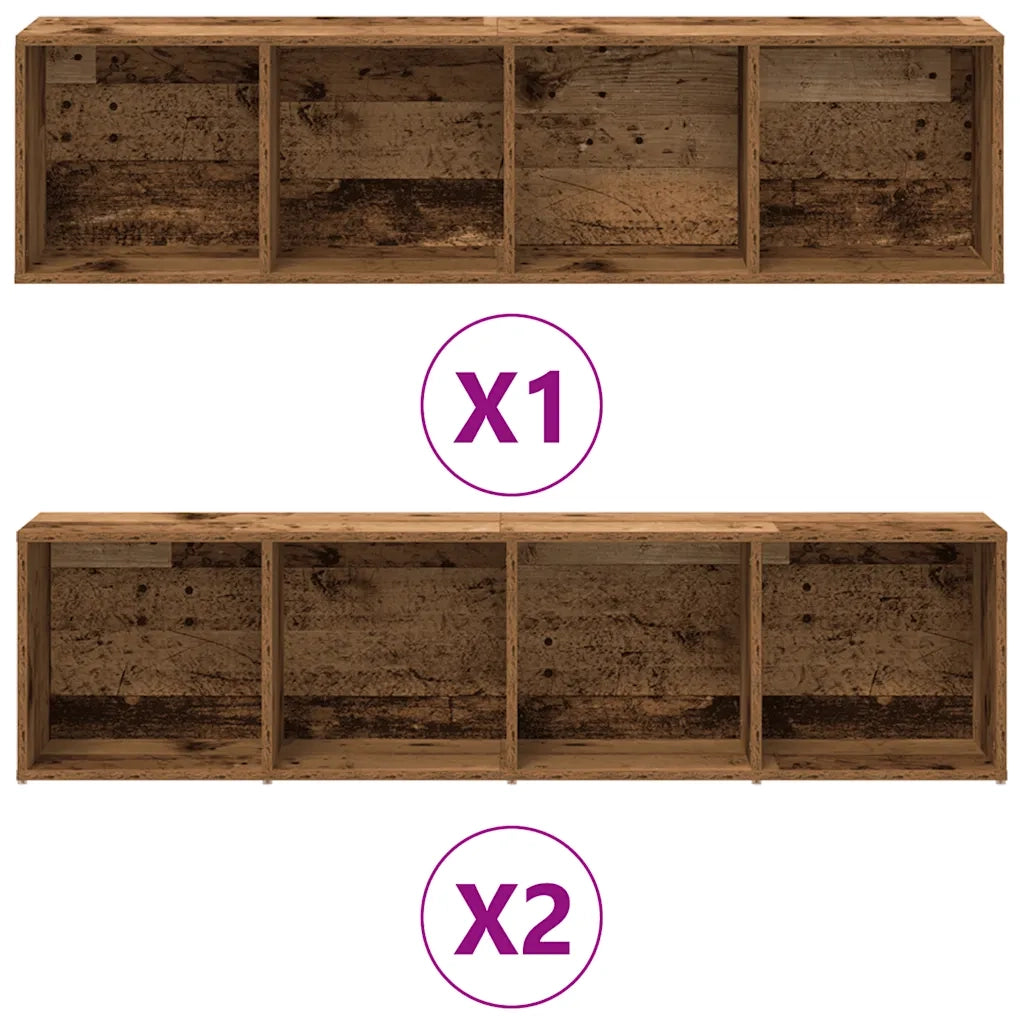 Librerie 3 pz Legno Antico in Legno Multistrato