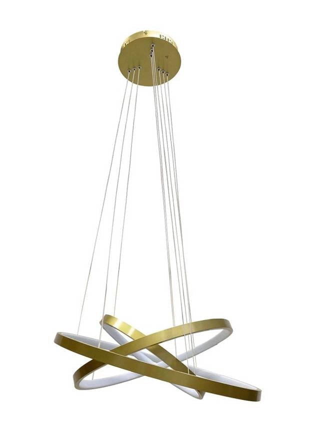 Lampadario Candellux LUNE 3 luci LED ottone/bianco