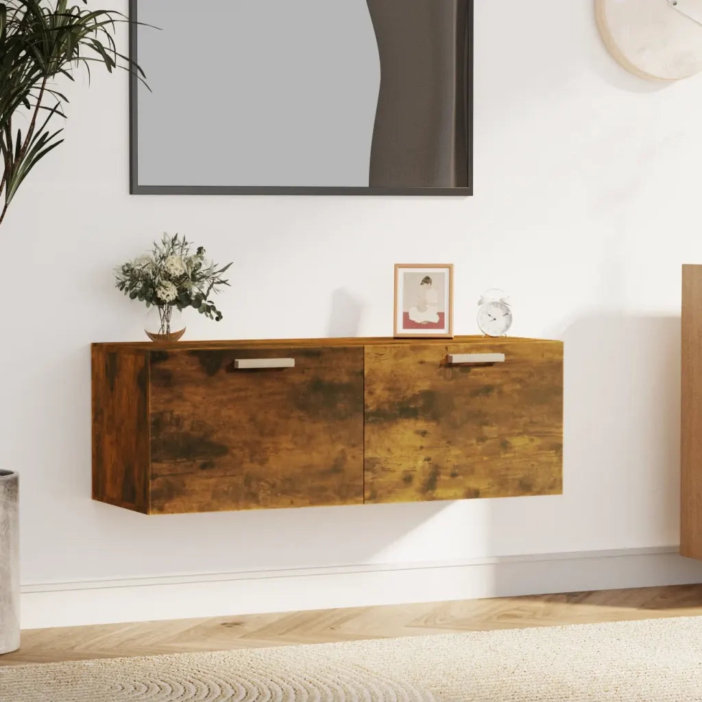 Mobile Pensile Rovere Fumo 100x36,5x35 cm Legno Multistrato cod mxl 39060