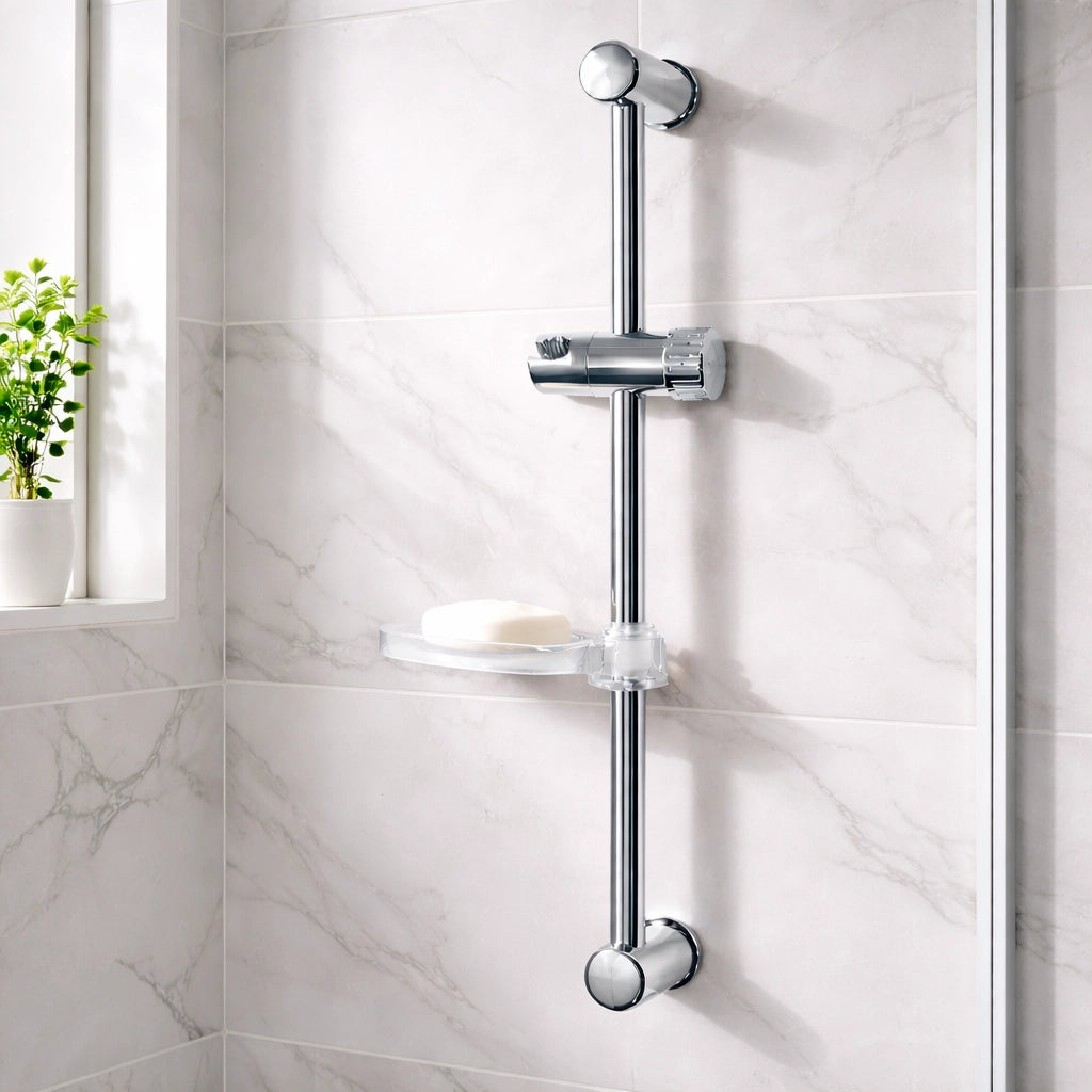 Asta saliscendi colonna doccia regolabile e portasaponetta 60 CM A.69155