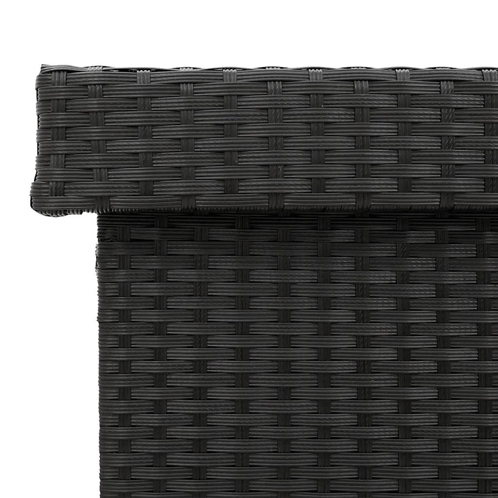 Contenitore da Giardino con Ruote Nero 160x55x75 cm Polyrattan CFW6398681