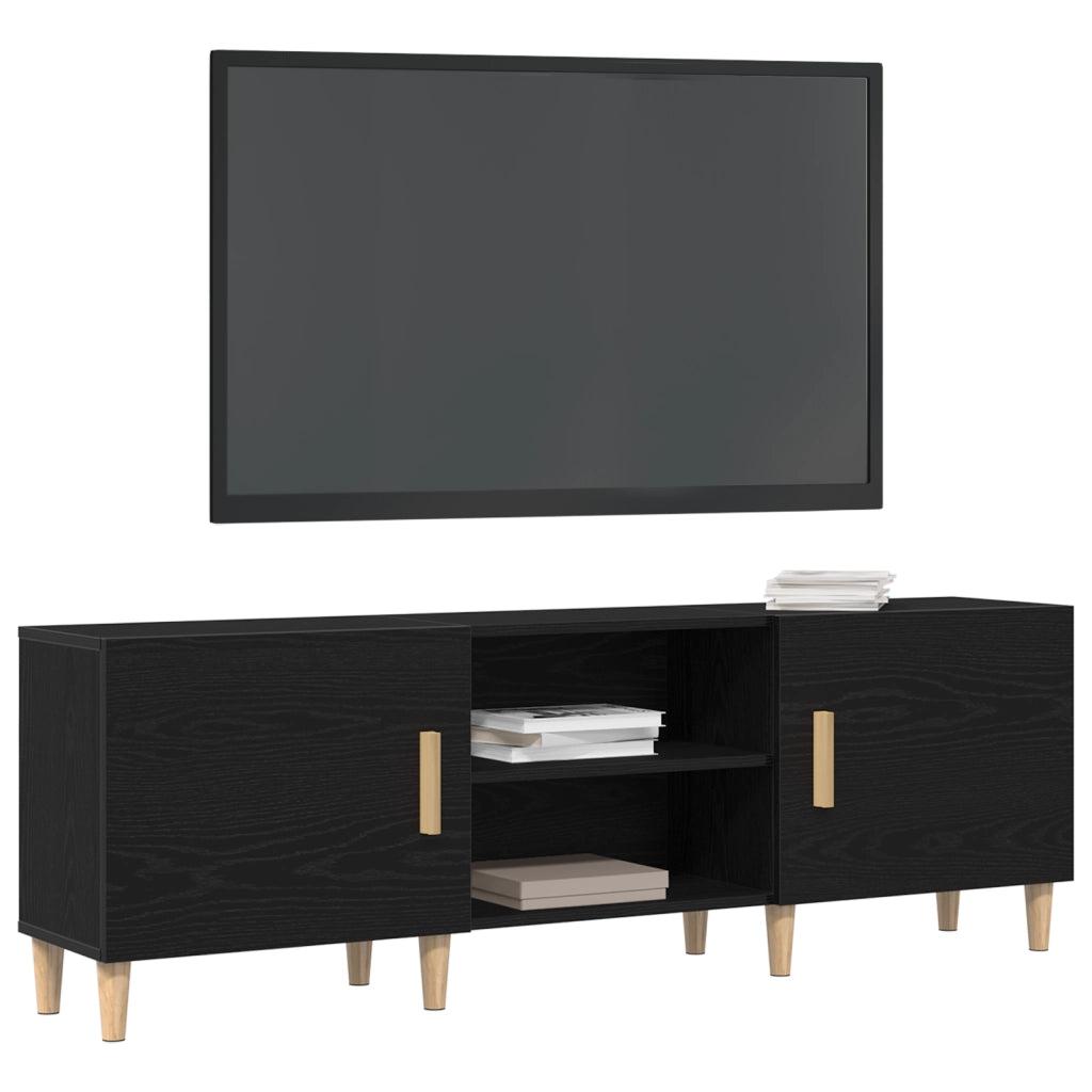 Supporto TV - Rovere Nero, 150x30x50 cm, Realizzato in Legno Ingegnerizzato