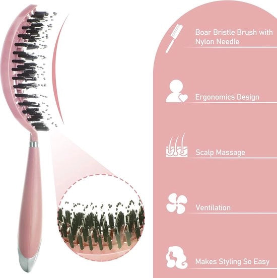 Borsetto per Sciogliere la Barba per Tutti i Tipi di Capelli - Anti-Kroes e Borsetto per Massaggio per Capelli Sani