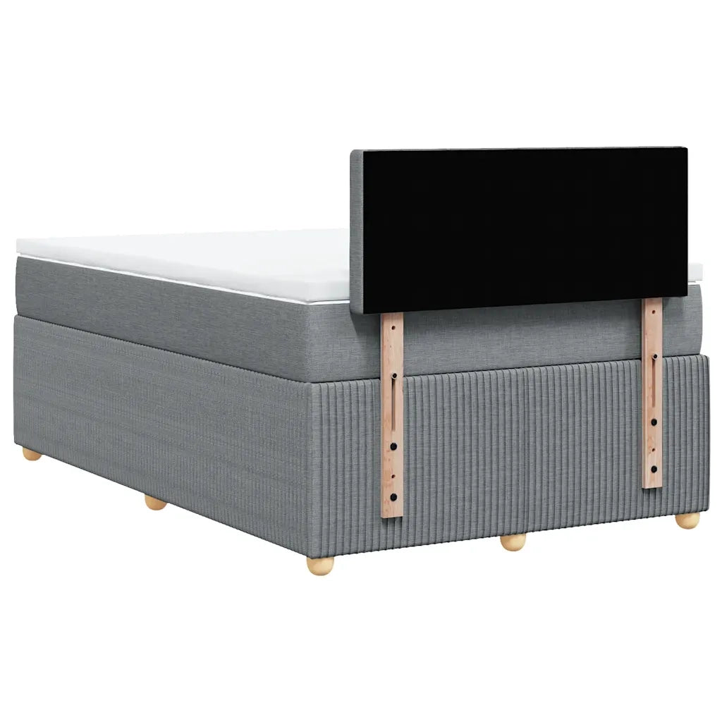 Giroletto a Molle con Materasso Grigio Chiaro 120x200cm Tessuto