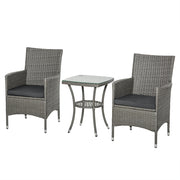 Set Divano Angolare 3 Pezzi Polyrattan ¨C zephmum ¨C Grigio 130x70x70 cm