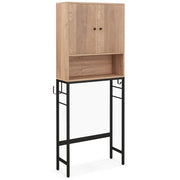 Mobiletto portaoggetti da bagno indipendente 23 x 63 x 165,5 cm ripiani regolabili design moderno in metallo naturale 20_0017106