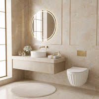 Set: Wc Sospeso + Lavabo Da Appoggio Rea Duo White