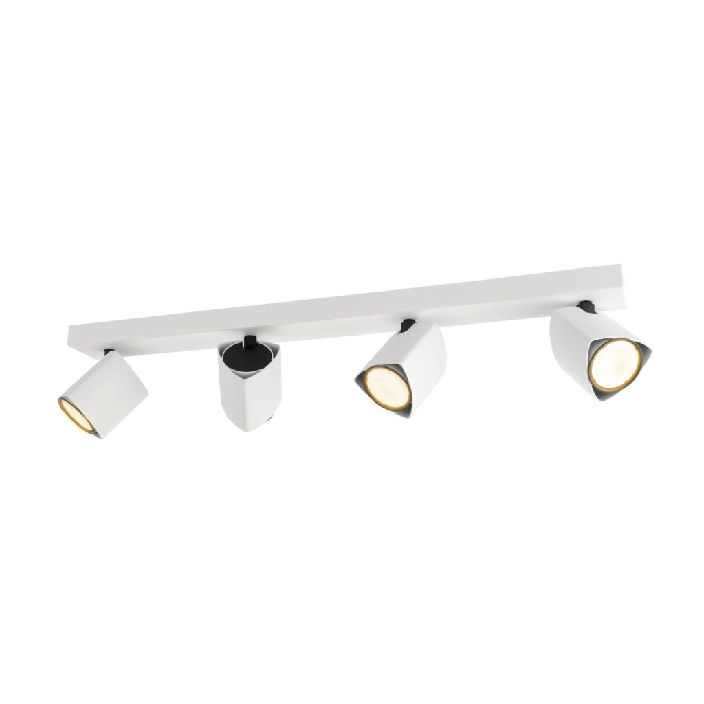 Faretto soffitto moderno 4 luci bianco/nero GU10 Italux