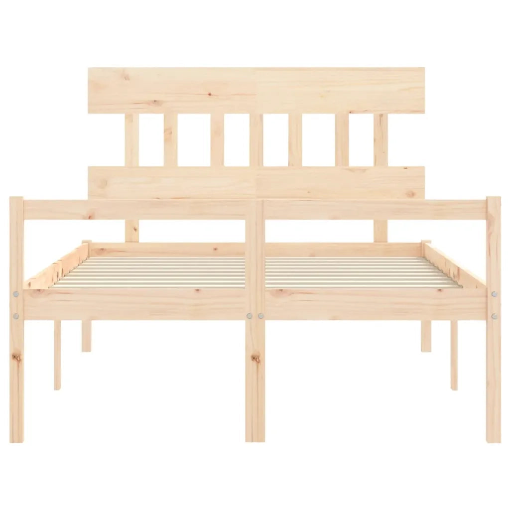 Letto per Anziani con Testiera-Struttura Letto per Anziani Small Double in Legno Massello 275641