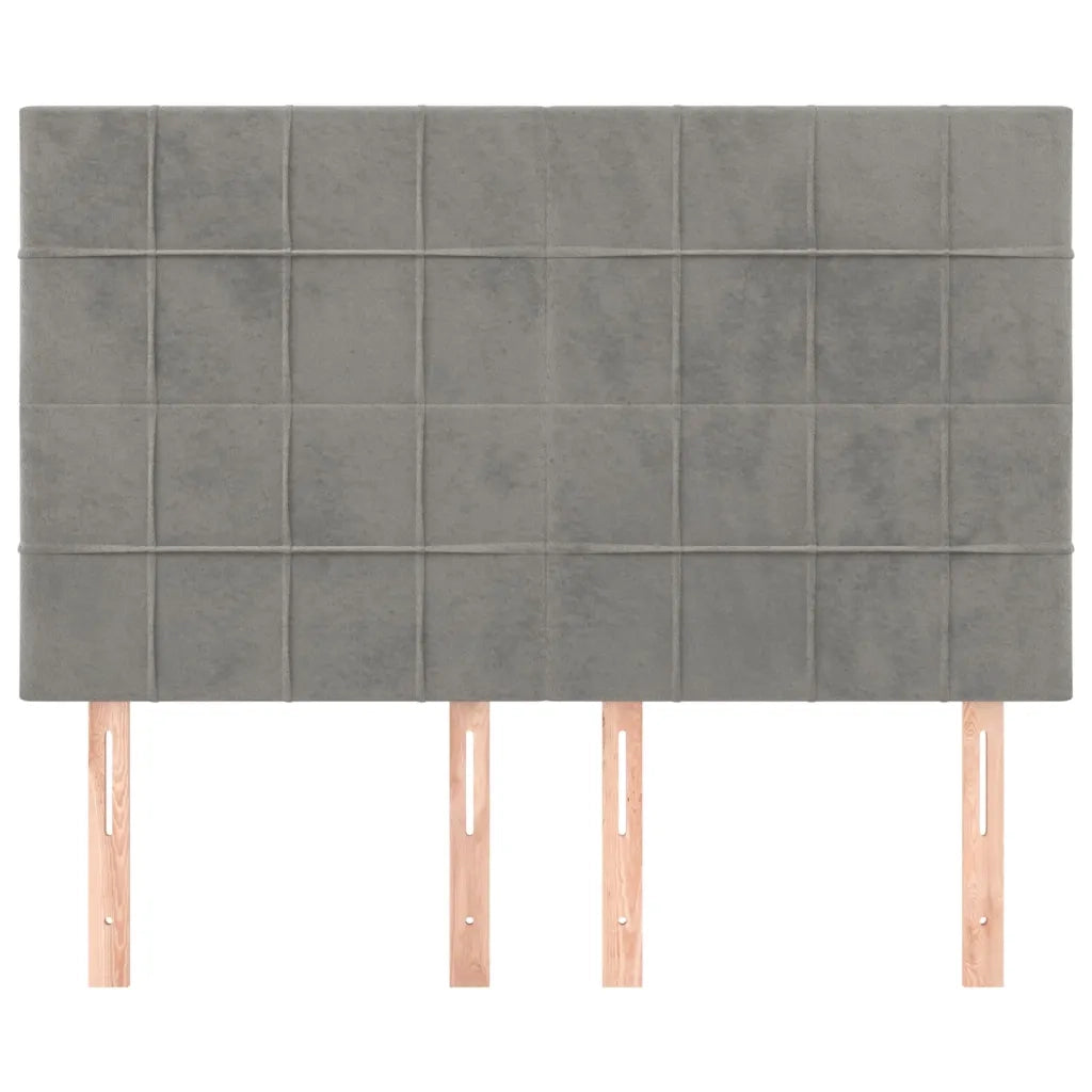 Testiera Grigio Chiaro 144x5x118/128 cm Velluto 3116380