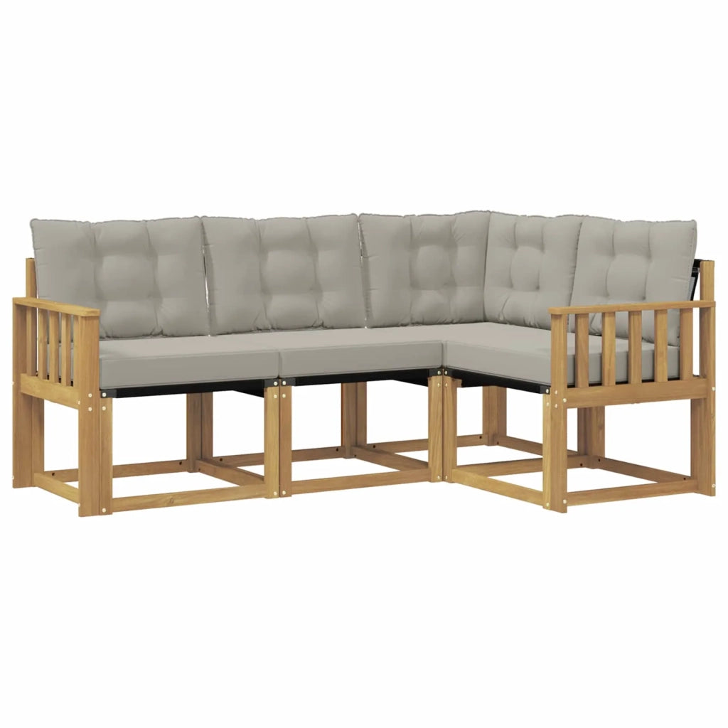 Set di divani da esterno 4 pz Bianco e Grigio Chiaro 3389425