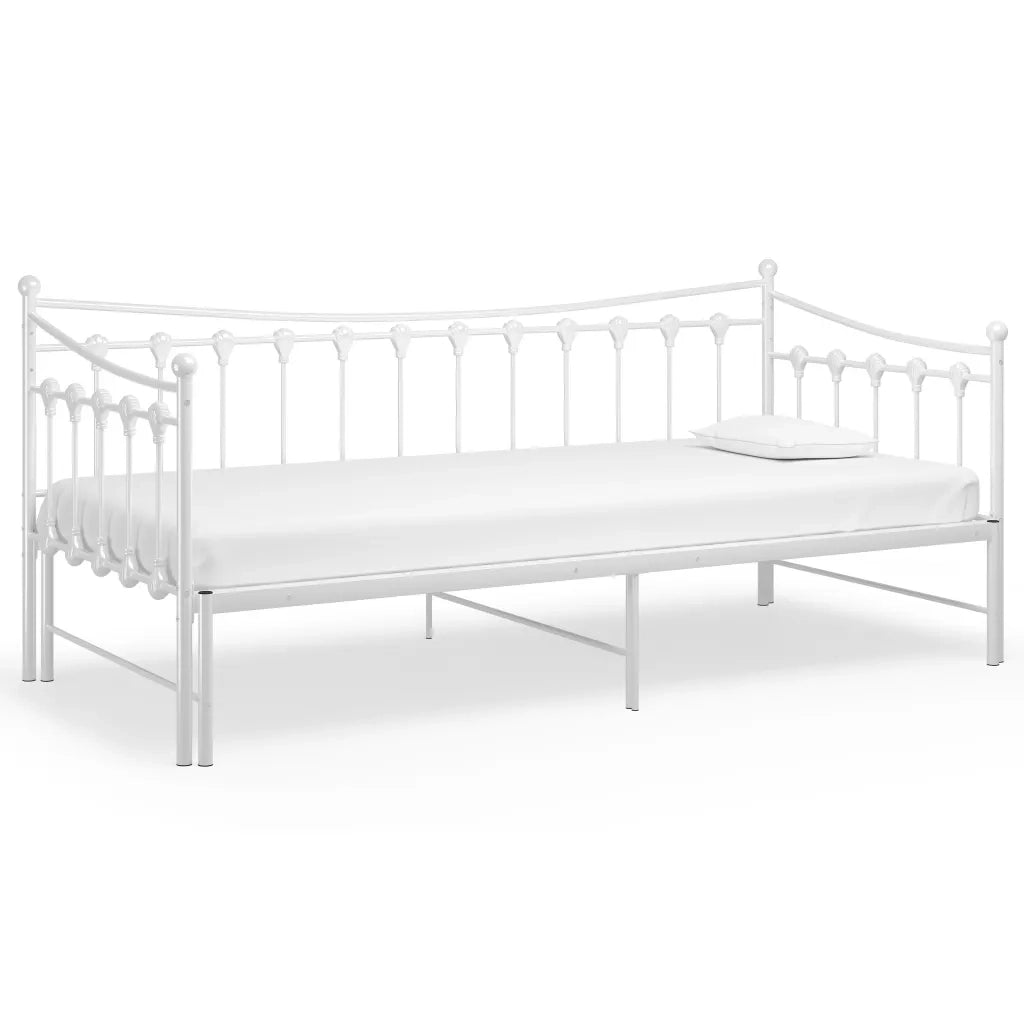 Telaio Divano Letto Estraibile Bianco in Metallo 90x200 cm 324759