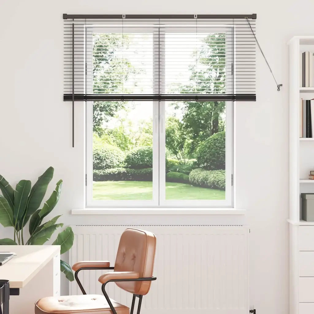 vidaXL Tenda per Finestra con tende Nero Alluminio