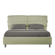Letto matrimoniale contenitore imbottito 160x200 microfibra tè verde Nandy