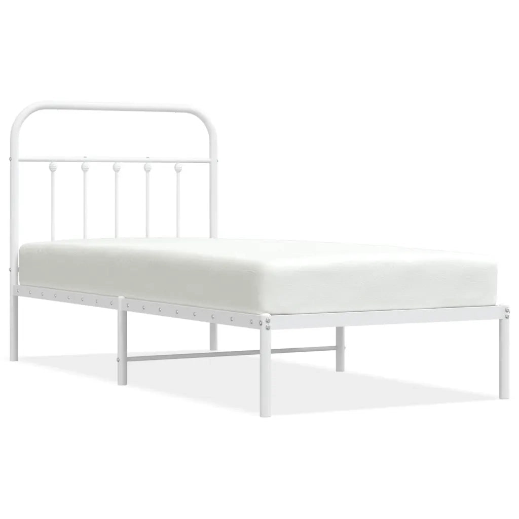 Giroletto con Testiera Metallo Bianco 90x200 cm 352620