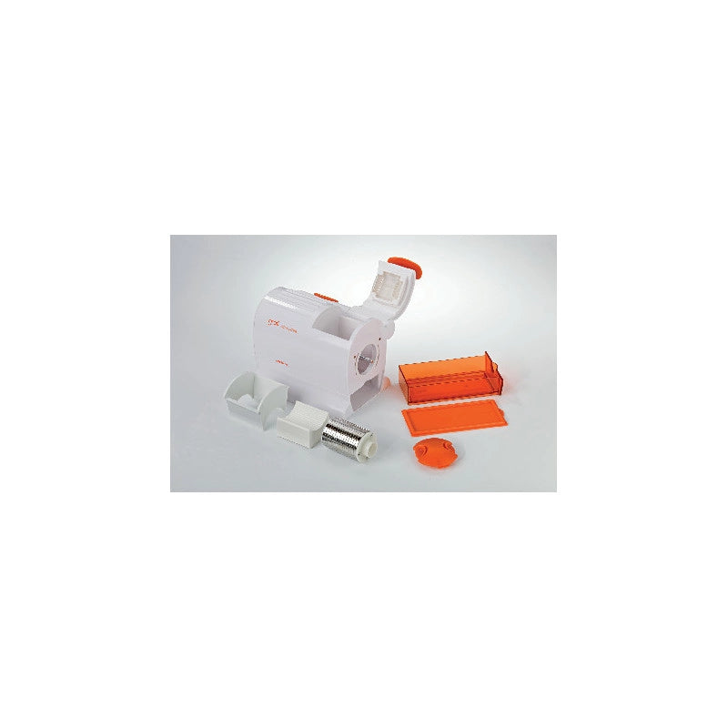 Grattugia elettrica con rullo extra-large in Acciaio Inox, 120W, contenitore estraibile - Arancione