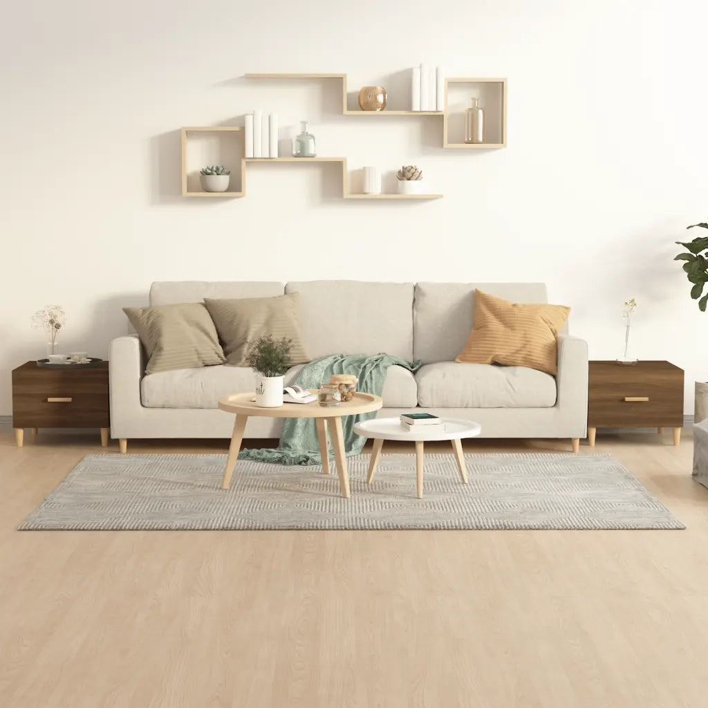 2 pz Tavolini salotto | Tavolino da caff¨¨ | Tavolino da Soggiorno Rovere Marrone 50x50x40 Legno Multistrato