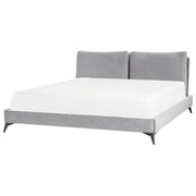 Letto imbottito moderno in velluto di colore grigio 180 x 200 cm moderno elegante