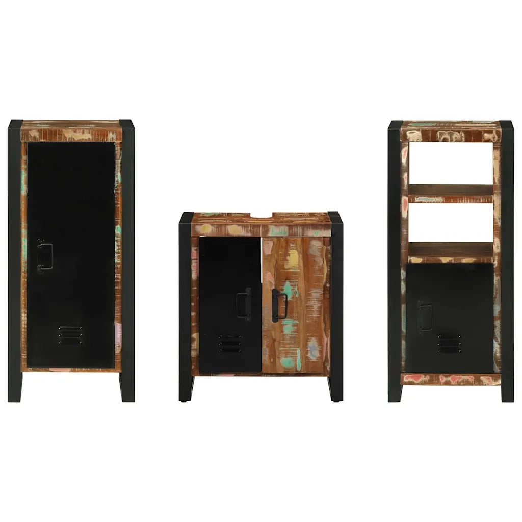 Set di mobili per il bagno 3 pcs Legno Recuperato Massello 3305629