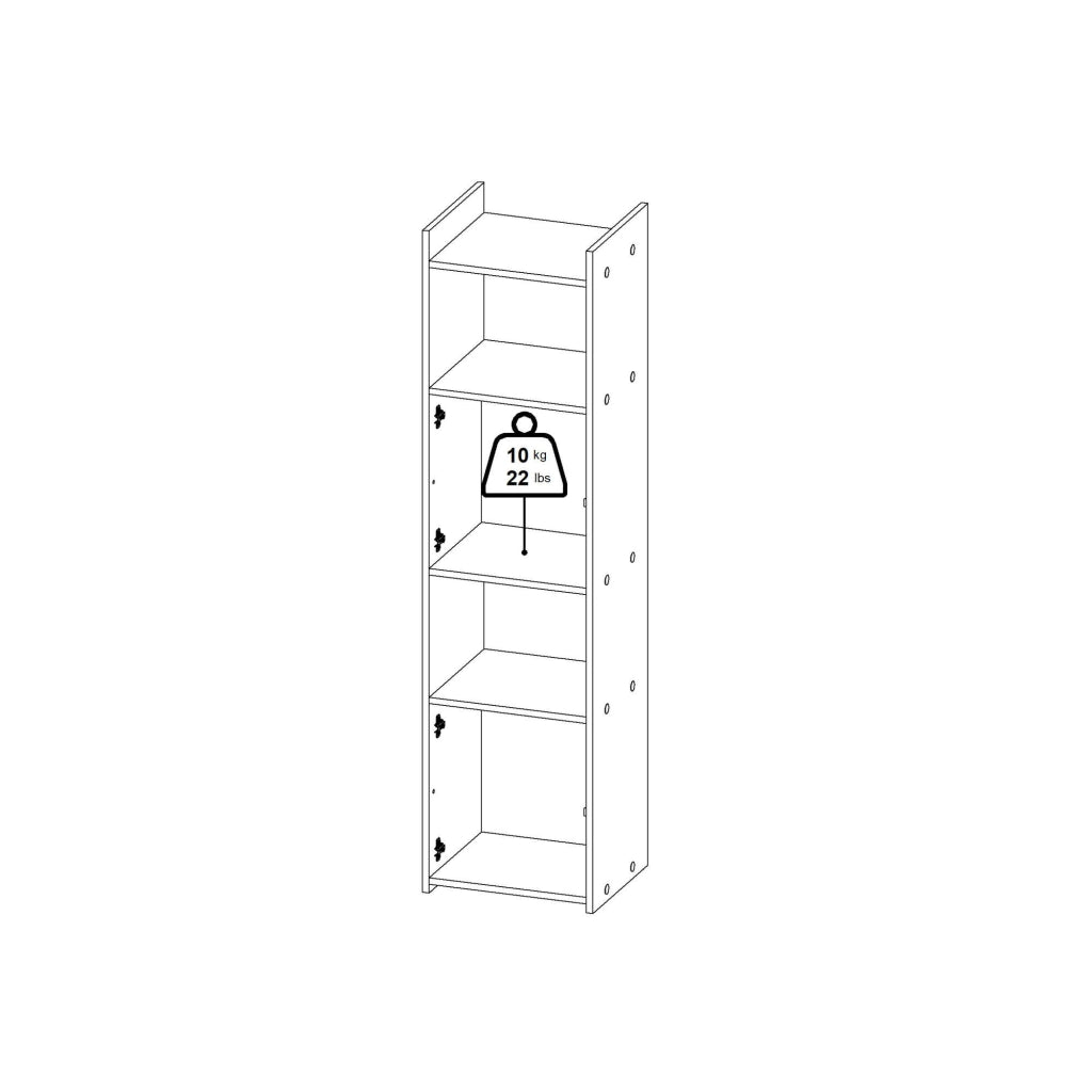 Libreria Julien, Scaffale da ufficio, Mobile portalibri, Biblioteca, 40x34 h155 cm, Rovere