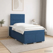 Letto box spring con materasso Blu 120 x 200 cm Tessuto 3454858