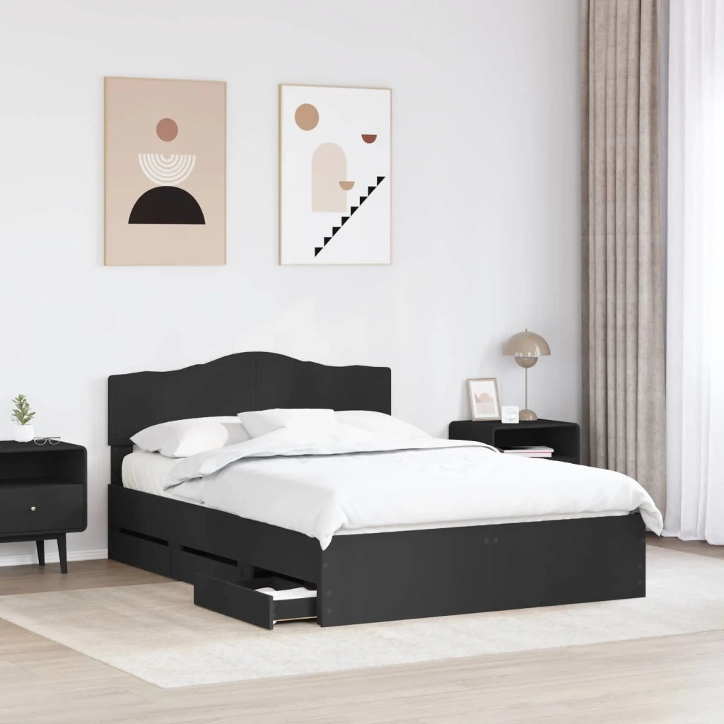 Struttura del letto Nero 140 x 190 cm Legno Ingegnerizzato