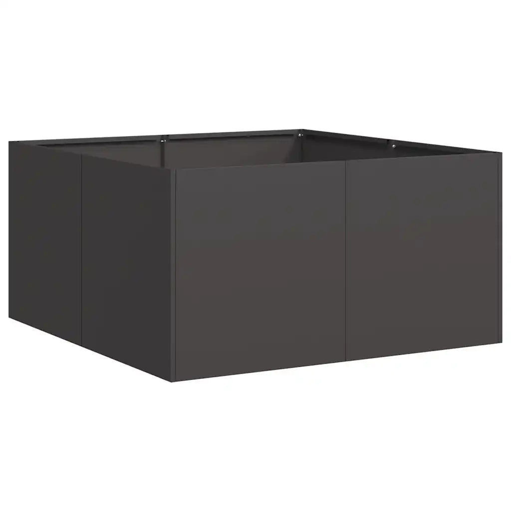 Fioriera Nera 80x80x40 cm in Acciaio Laminato a Freddo 860738