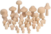 Pilastri in Legno Non Assemblati - Decorazioni Artigianali - Figure di Funghi in Legno - Per Interno e Esterno - 40 Pezzi