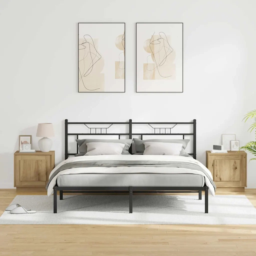 Set di 2 Comodini | Armadio da Notte | Mobiletto da notte Rovere artigianale 44 x 34,5 x 45 cm