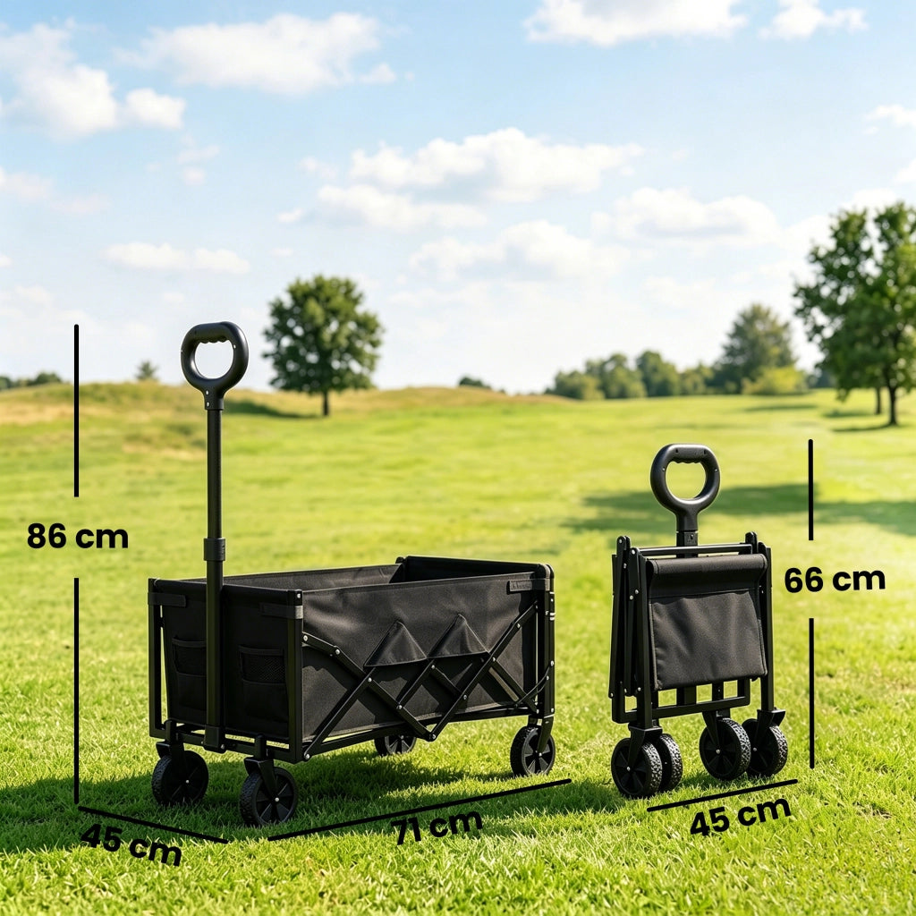 Carrello Pieghevole 60L ¨C Zephmum ¨C Nero 71x45x86cm