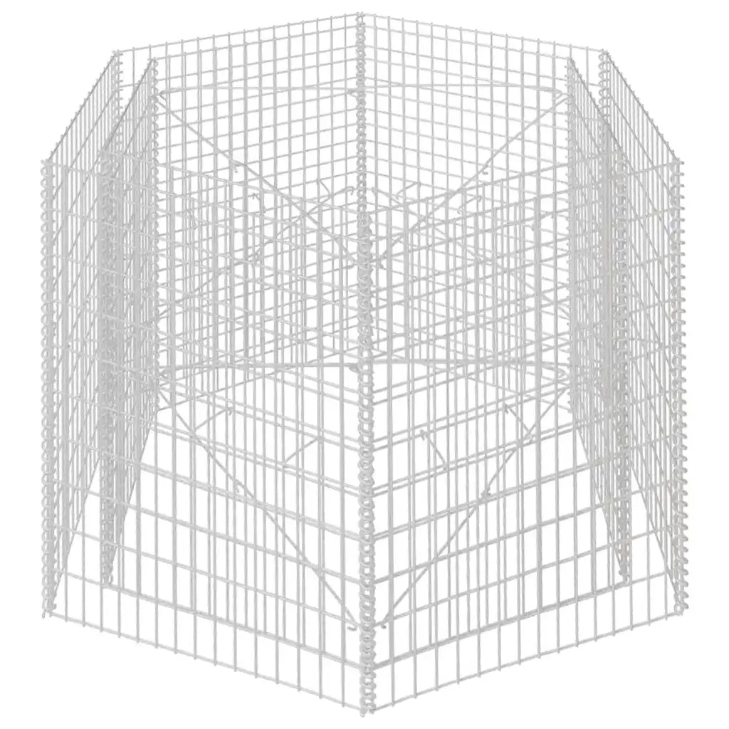 Gabbione Letto Rialzato da Giardino Esagonale 160x140x100 cm 142535