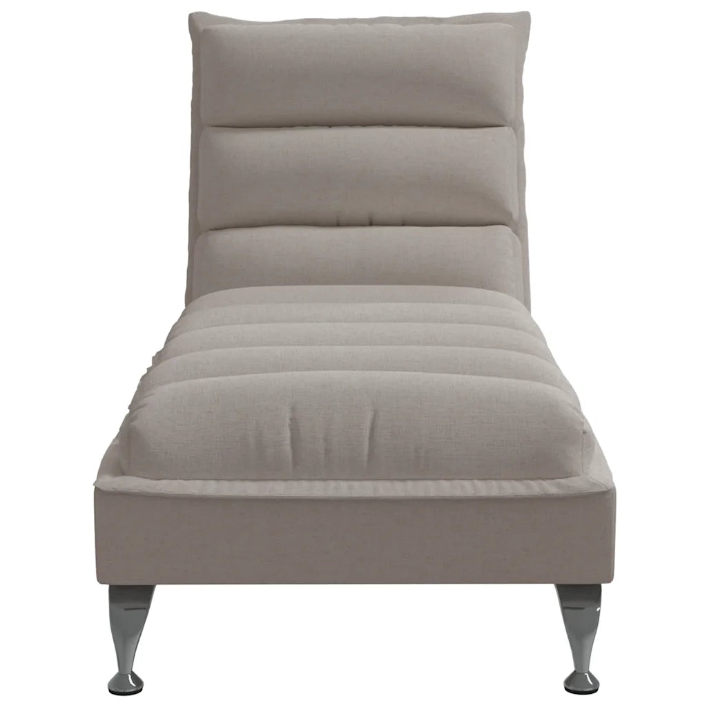 Chaise Longue con Cuscini Tortora in Tessuto 379472