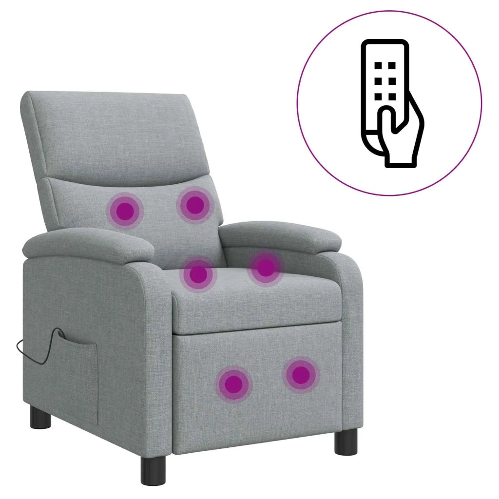 Divano Sedia-Poltrona Massaggiante Grigio Chiaro Tessuto 668830