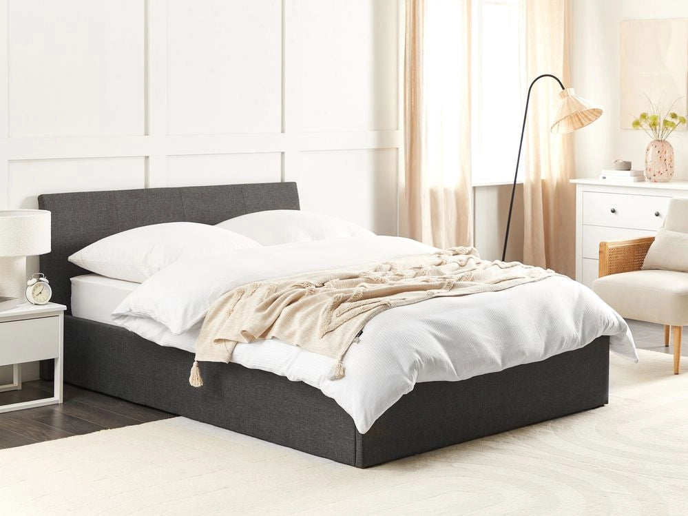 Struttura del letto Grigio 140 x 200 cm 5 piedi contenitore con testiera