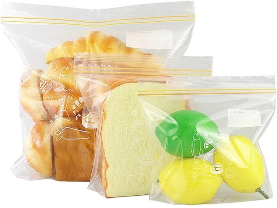 Borse per congelatore 20 pezzi - Borse riutilizzabili - Borse a ziplock - Translucide - Per la conservazione degli alimenti - Dimensioni S/M/L - Borse di archiviazione
