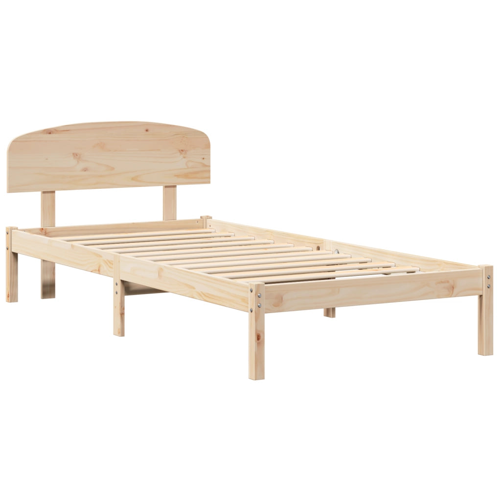 Struttura letto con testiera 80x200 cm in legno massello di pino