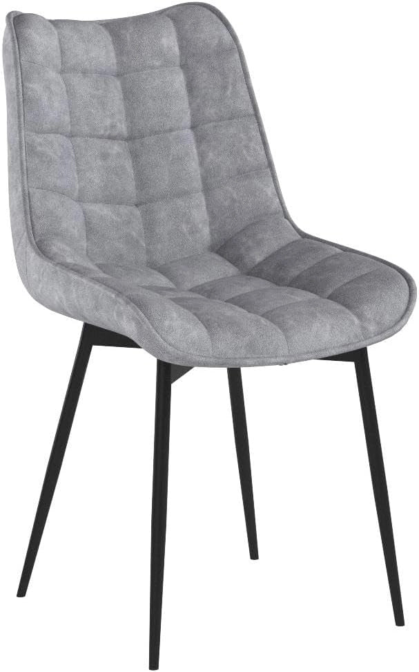 Sedie da Pranzo con Schienale senza Braccioli Sgabello in Ecopelle per Cucina Grigio BH207gr-2