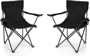 2 x sedile da campeggio, nero, sedile da pesca con porta bicchiere e borsa, sedile da pesca, pieghevole, sedile da giardino, sedile da relax, sedile da pesca, piegabile