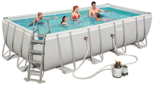 Piscina Fuori Terra Rettangolare 549x274x122cm Bestway Power Steel Frame 56466