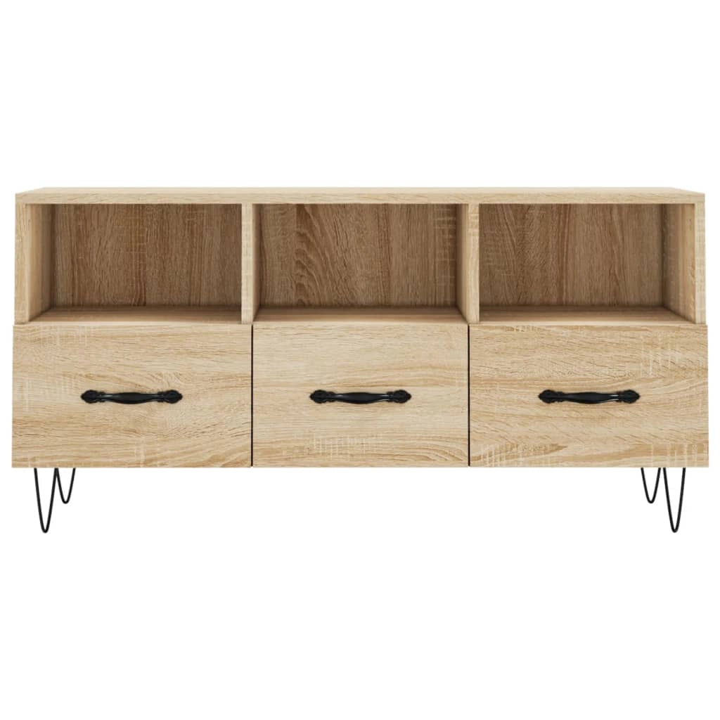 Mobile TV multimediale mensola TV credenza TV sala da pranzo soggiorno camera da letto rovere Sonoma 102 x 36 x 50 cm legno ingegnerizzato marrone 02_0027446