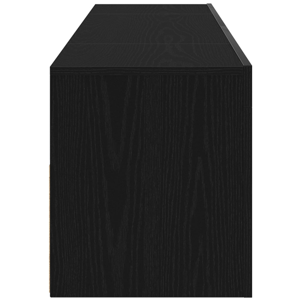 Mobile TV  con LED Rovere Nero 120x35x40 cm Legno ingegnerizzato