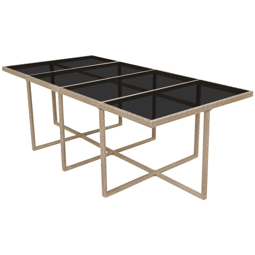 Set di mobili da giardino mobili da esterno set di mobili impilabili con cuscini 13 pezzi rattan beige 02_0018333