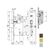 Serratura Inf.Legno Centro E50 Ottonata 1001 Agb