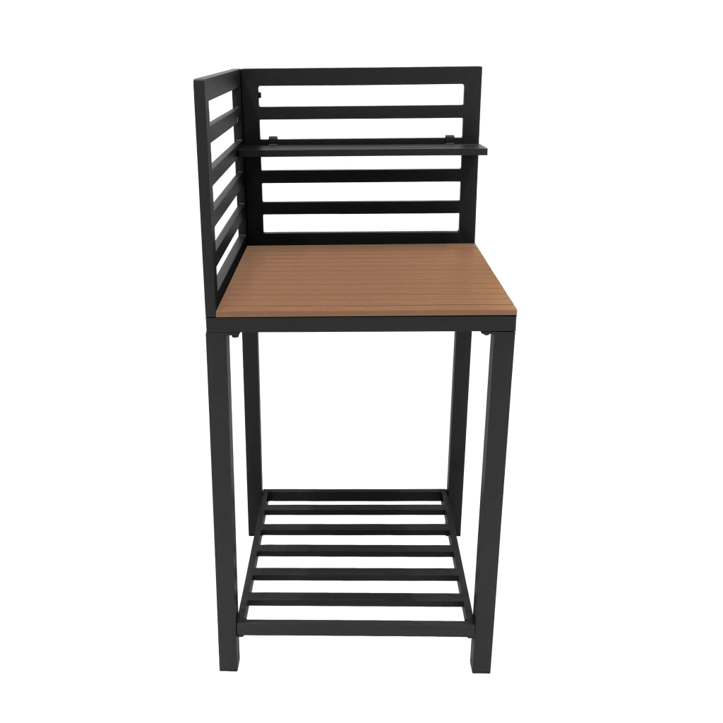 Cucina da Esterno 3 Pezzi con Lavello Modulare Angolare Alluminio Legno