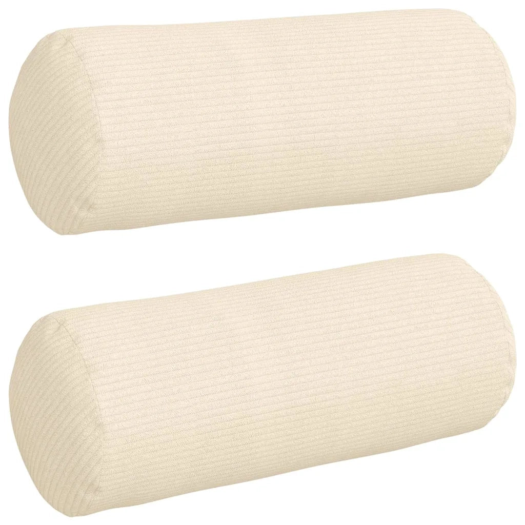 Cuscini a rullo 2 pcs Crema Ø 15 x 40 cm Tessuto in Cords
