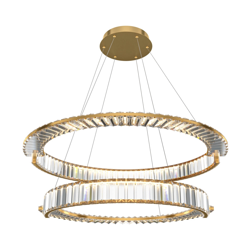 Maytoni Lampadario moderno Krone 1 luce LED integrato oro metallo cristallo