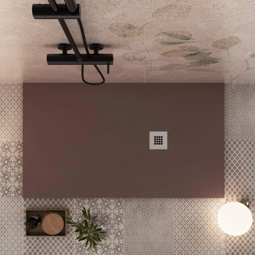 Piatto Doccia in Pietra 75x75 cm Bonussi Ardesia Everest Marrone