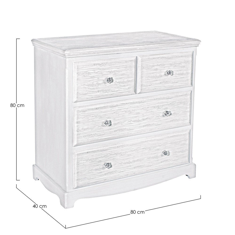 Cassettiera Legno Bianco Rustica da Interno - BLAINE