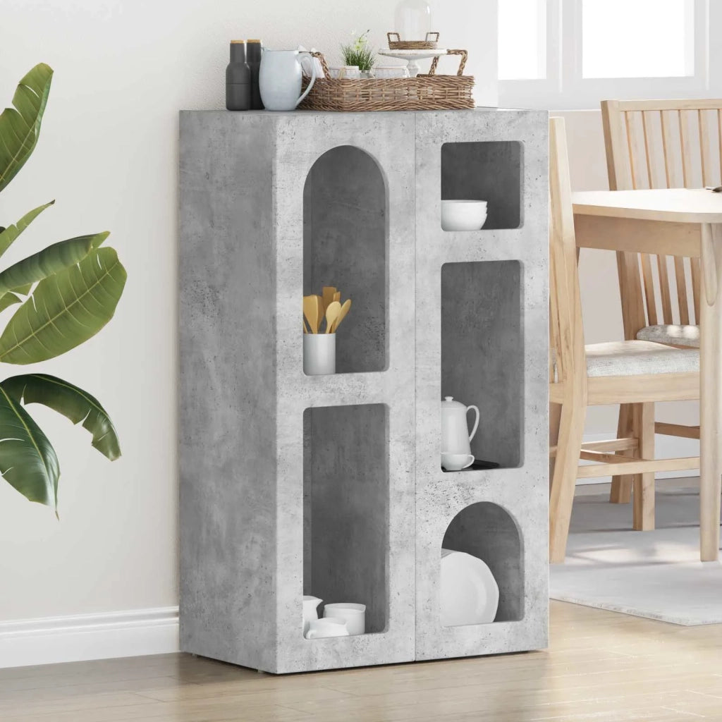 Credenza | Madia | Buffet da pranzo | Armadio da pranzo Grigio cemento 59 x 35 x 100,5 cm Legno multistrato