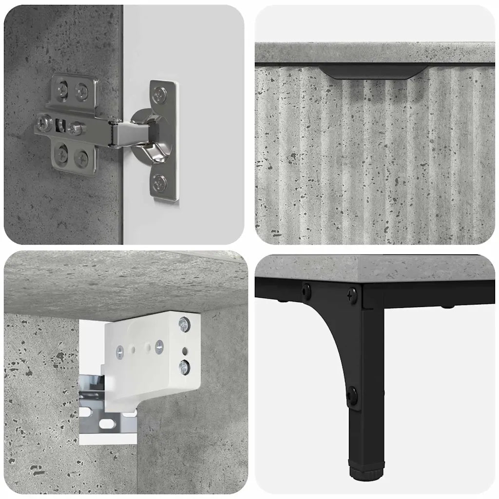 Set di mobili per il bagno con cassetto Grigio cemento